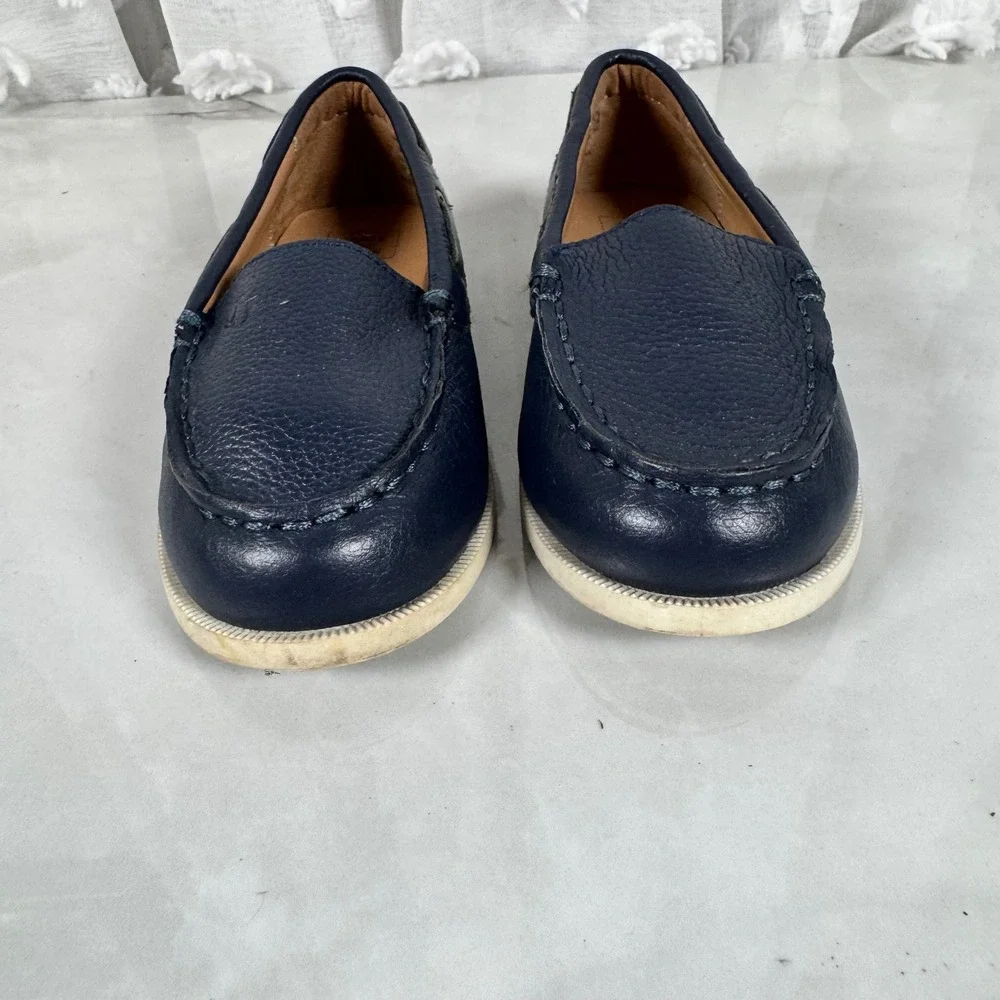 Janie and Jack Navy‎ Blue Leather Slip On Loafers Kid's/Toddler's size 8